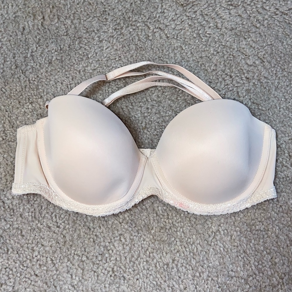 🌟PINK Victoria’s Secret Nude Size 36C Lightly Lined Multi-Way Plunge Bra